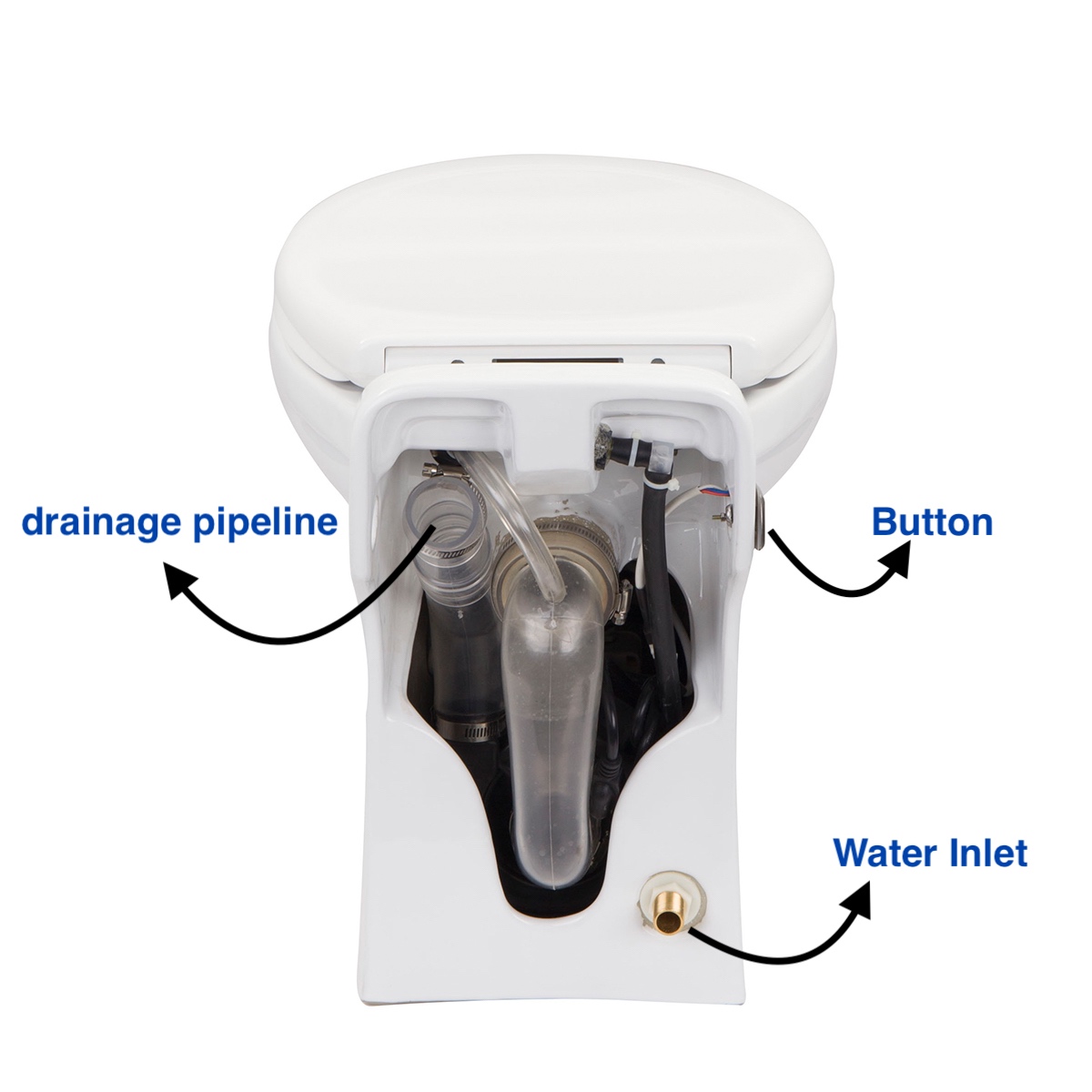 One piece grind toilet WC53 build a half bathroom