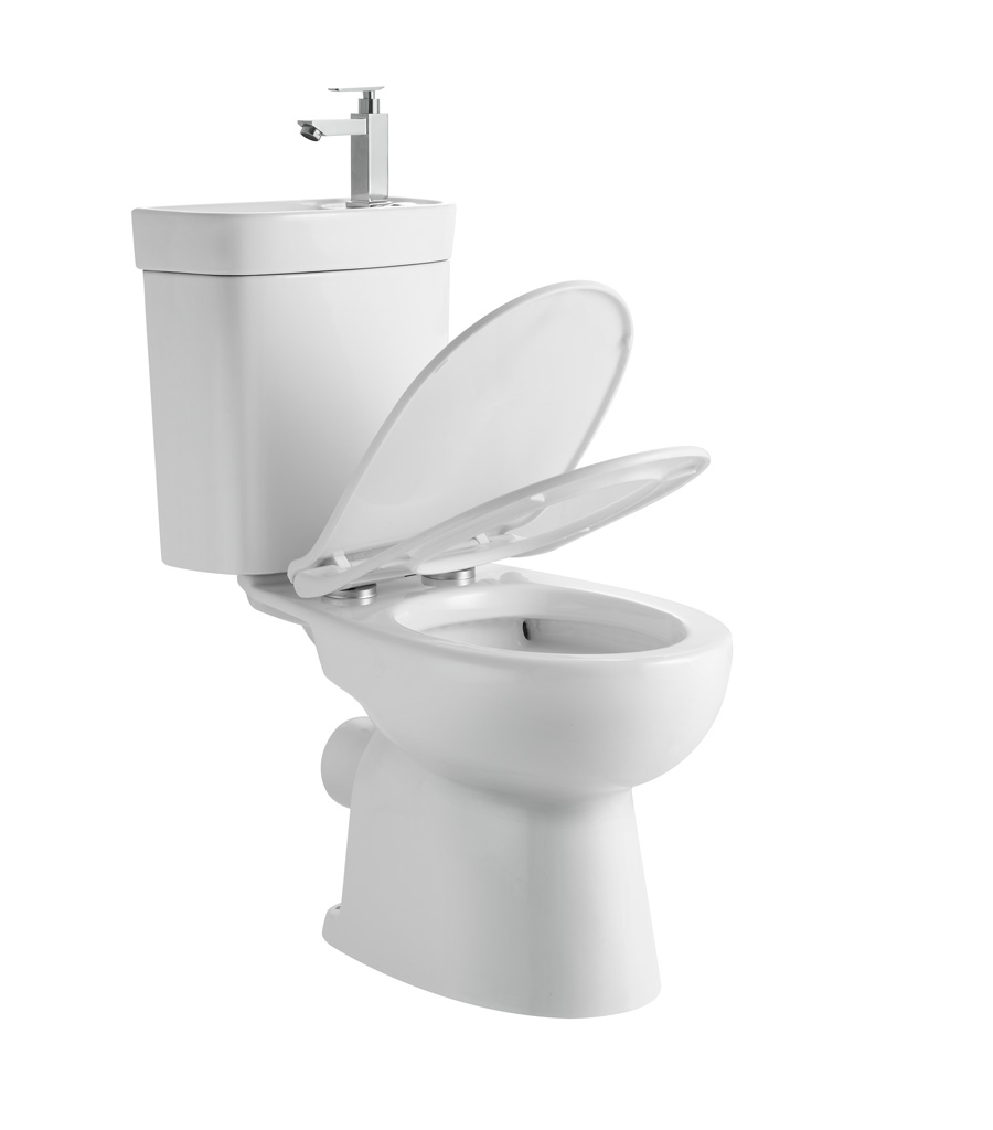 Two-pieces toilet with basin