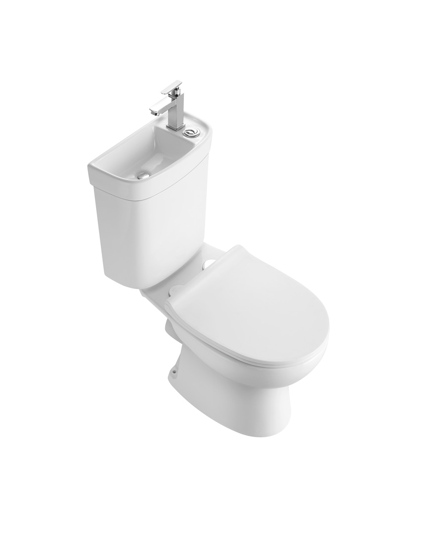 Two-pieces toilet with basin
