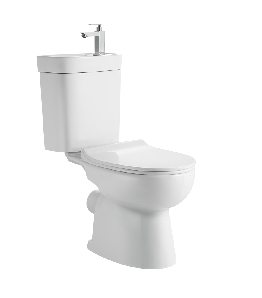 Two-pieces toilet with basin