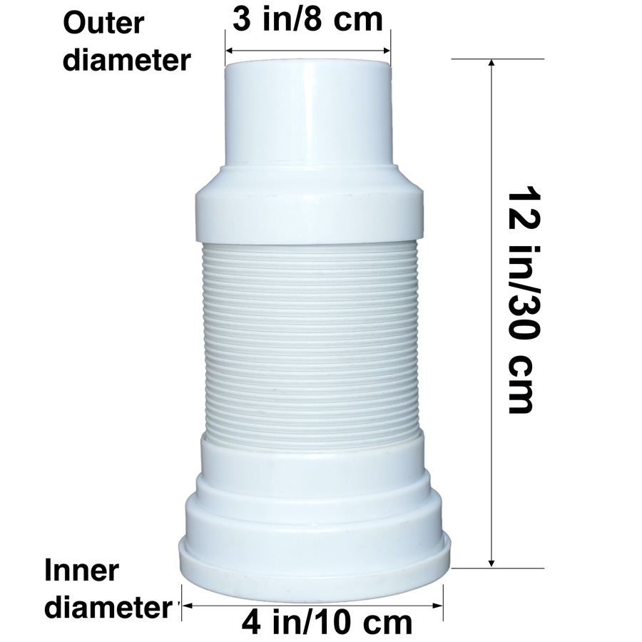 Flexible extension pipe